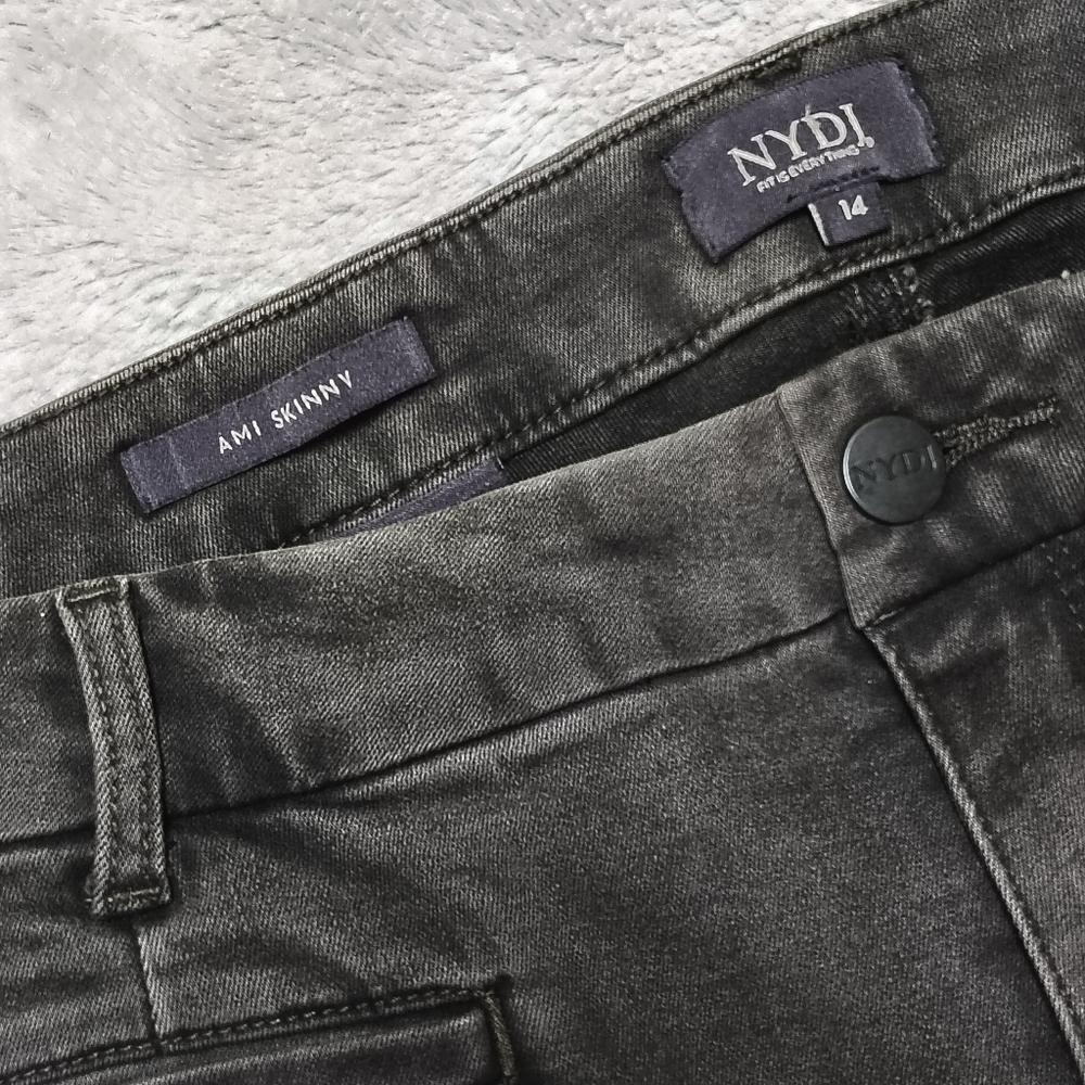 NWT NYDJ Ami Skinny Stretch Jeans "Folsom" Women's 14 Charcoal Faded Black NEW! - Picture 7 of 9